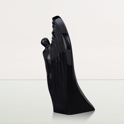 Guardian Handmade Cremation Urn for Ashes - Large | Lamp Black | Ceramic Urn - Pulvis Art Urns