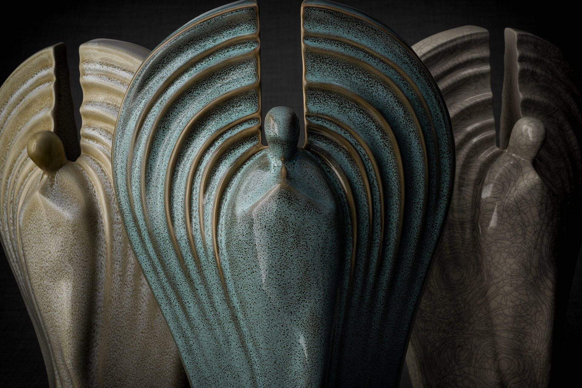 Guardian Handmade Cremation Urn for Ashes - Large | Light Sand Melange | Ceramic Urn - Pulvis Art Urns