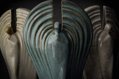 Guardian Handmade Cremation Urn for Ashes - Large | Light Sand Melange | Ceramic Urn - Pulvis Art Urns