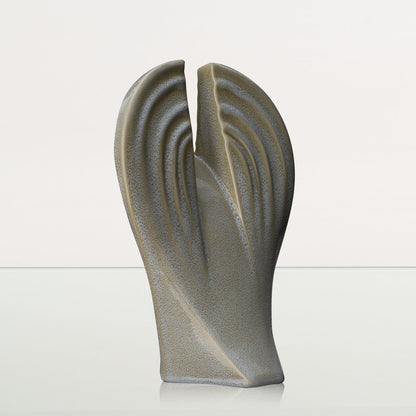 Guardian Handmade Cremation Urn for Ashes - Large | Light Sand Melange | Ceramic Urn - Pulvis Art Urns