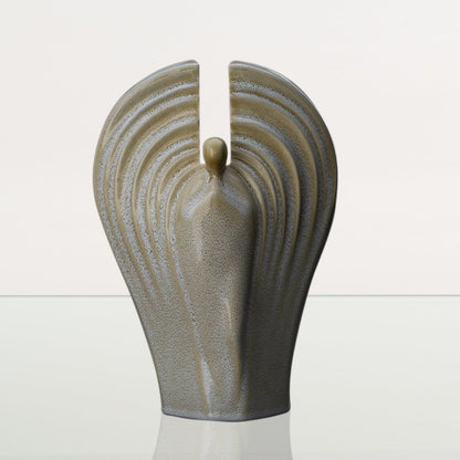 Guardian Handmade Cremation Urn for Ashes - Large | Light Sand Melange | Ceramic Urn - Pulvis Art Urns