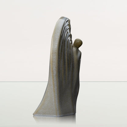 Guardian Handmade Cremation Urn for Ashes - Large | Light Sand Melange | Ceramic Urn - Pulvis Art Urns