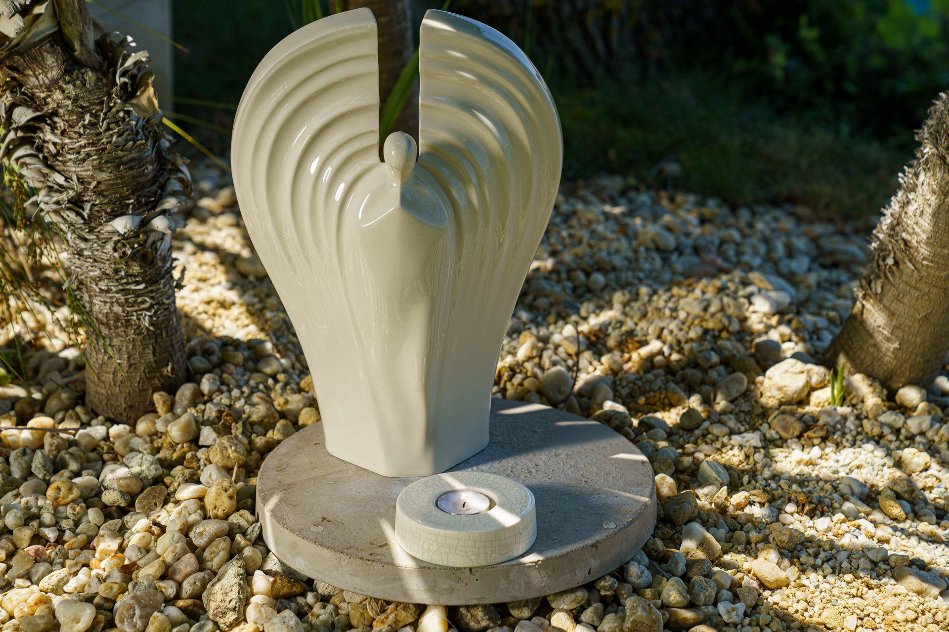 Guardian Handmade Cremation Urn for Ashes - Large | Off-white | Ceramic Urn - Pulvis Art Urns