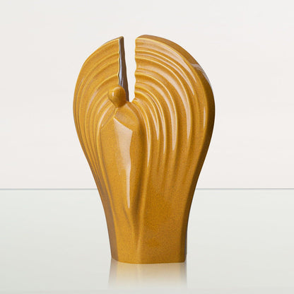 Guardian Handmade Cremation Urn for Ashes - Large Urn | Amber Yellow | Ceramic - Pulvis Art Urns