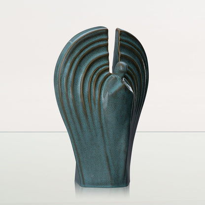 Guardian Handmade Cremation Urn for Ashes - Large Urn | Oily Green Melange - Pulvis Art Urns