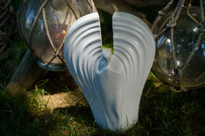 Guardian Handmade Cremation Urn for Ashes - Large | White | Ceramic Urn - Pulvis Art Urns