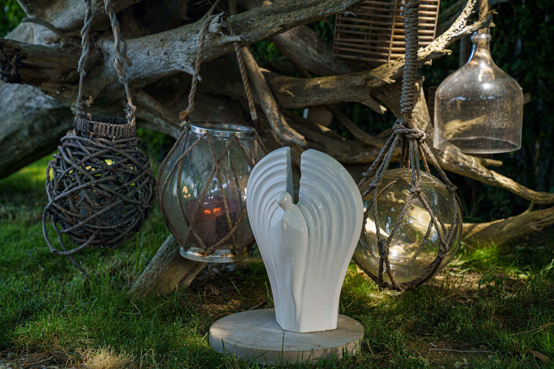 Guardian Handmade Cremation Urn for Ashes - Large | White | Ceramic Urn - Pulvis Art Urns
