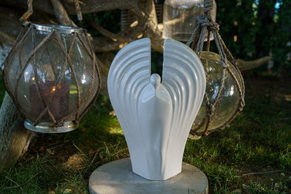 Guardian Handmade Cremation Urn for Ashes - Large | White | Ceramic Urn - Pulvis Art Urns