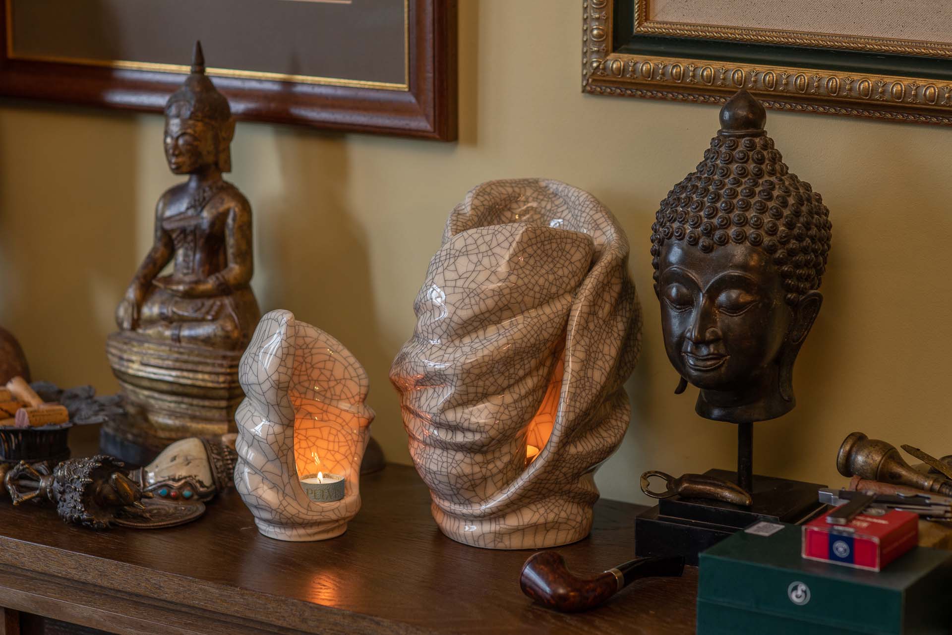 Handmade Cremation Urn for Ashes "Light" - Large | Beige Grey | Ceramic Art Urn - Pulvis Art Urns