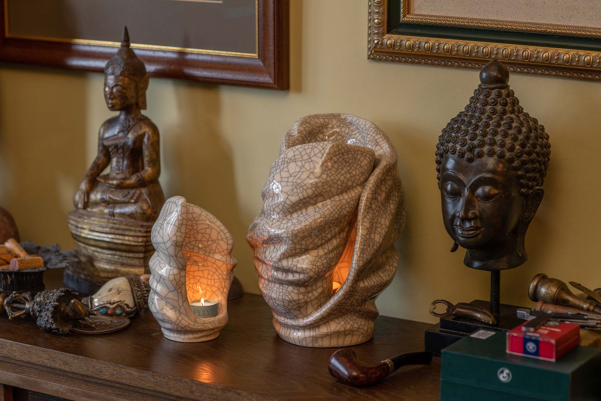 Handmade Cremation Urn for Ashes "Light" - Large | Cobalt Metallic | Ceramic Urn - Pulvis Art Urns