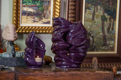 Handmade Cremation Urn for Ashes "Light" - Large | Violet | Ceramic Art Urn - Pulvis Art Urns