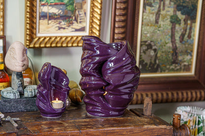 Handmade Cremation Urn for Ashes "Light" - Large | Violet | Ceramic Art Urn - Pulvis Art Urns