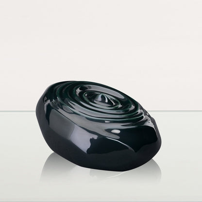 Handmade Cremation Urn for Ashes "Resonance" - Large | Oxide Green | Ceramic - Pulvis Art Urns
