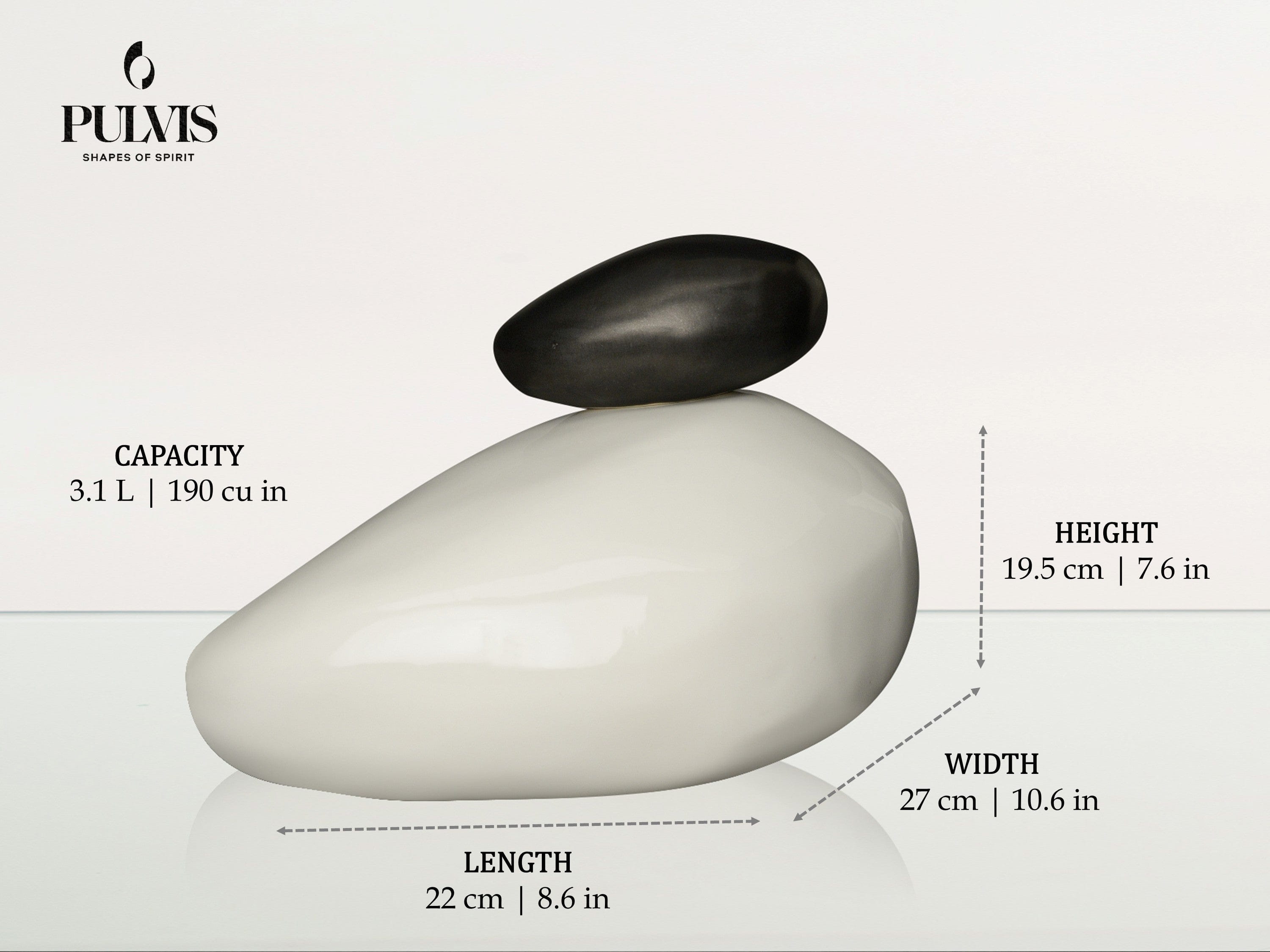 Pulvis Art Urns Adult Size Urn Handmade Cremation Urn for Ashes "Stone" - Large Urn | sizes