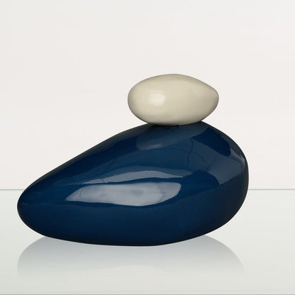 Handmade Cremation Urn for Ashes "Stone" - Large Urn | Light Cobalt | Ceramic - Pulvis Art Urns