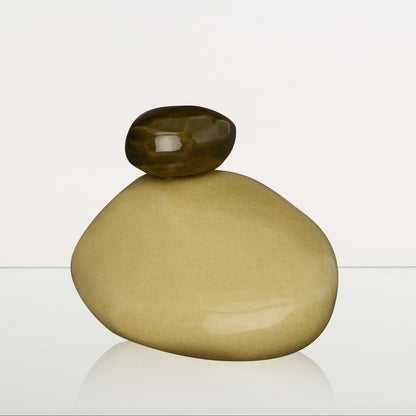 Handmade Cremation Urn for Ashes "Stone" - Large Urn | Light Sand | Ceramic - Pulvis Art Urns