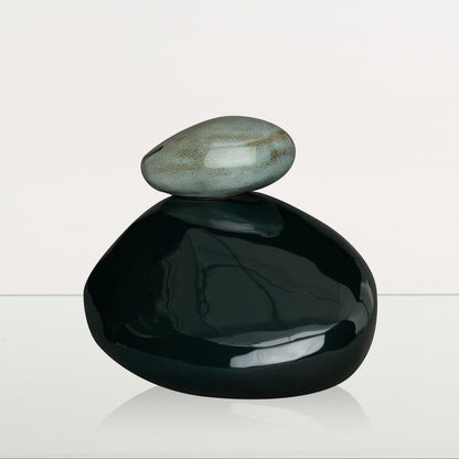 Handmade Cremation Urn for Ashes "Stone" - Large Urn | Oxide Green | Ceramic - Pulvis Art Urns