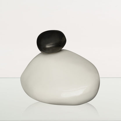 Handmade Cremation Urn for Ashes "Stone" - Large Urn | White | Ceramic - Pulvis Art Urns