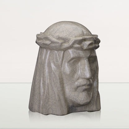 Handmade Cremation Urn for Ashes "The Christ" - Large | Craquelure | Ceramic Urn - Pulvis Art Urns