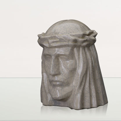 Handmade Cremation Urn for Ashes "The Christ" - Large | Craquelure | Ceramic Urn - Pulvis Art Urns