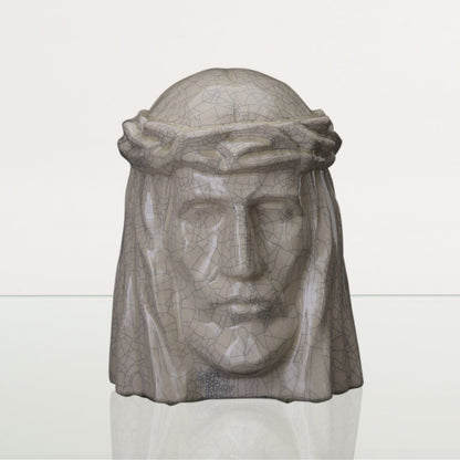 Handmade Cremation Urn for Ashes "The Christ" - Large | Craquelure | Ceramic Urn - Pulvis Art Urns