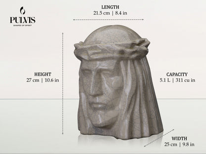 Pulvis Art Urns Adult Size Urn Handmade Cremation Urn for Ashes "The Christ" - Large | sizes