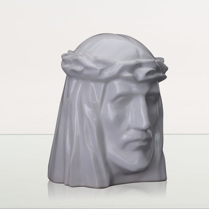 Handmade Cremation Urn for Ashes "The Christ" - Large | White | Ceramic Urn - Pulvis Art Urns