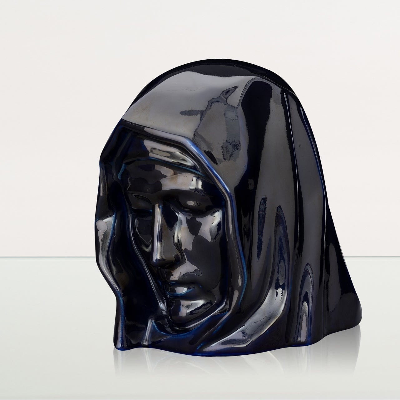 Handmade Cremation Urn for Ashes "The Holy Mother" - Large | Cobalt Metallic | Ceramic - Pulvis Art Urns