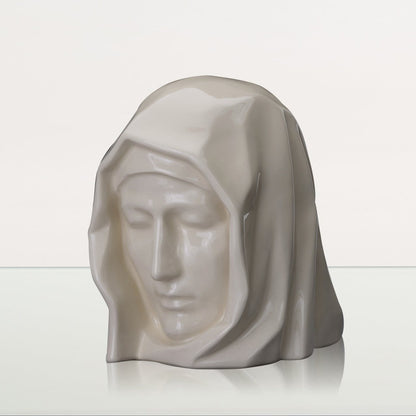Handmade Cremation Urn for Ashes "The Holy Mother" - Large | Off-white | Ceramic Urn - Pulvis Art Urns