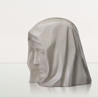 Handmade Cremation Urn for Ashes "The Holy Mother" - Large | Off-white | Ceramic Urn - Pulvis Art Urns