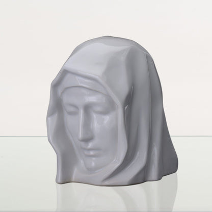 Handmade Cremation Urn for Ashes "The Holy Mother" - Large | White | Ceramic Urn - Pulvis Art Urns