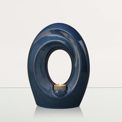 Handmade Cremation Urn for Ashes "The Passage" - Large Ceramic Urn | Blue Melange - Pulvis Art Urns