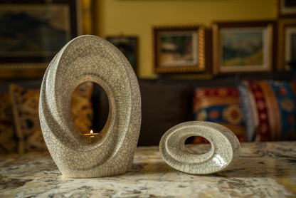 Handmade Cremation Urn for Ashes "The Passage" - Large Urn | Craquelure | Ceramic - Pulvis Art Urns