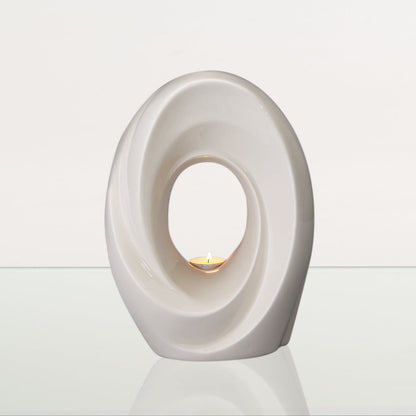 Handmade Cremation Urn for Ashes "The Passage" - Large Urn | Off-white | Ceramic - Pulvis Art Urns