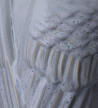 Handmade Cremation Urn for Ashes "Wings" - Large | Grey Melange | Ceramic Urn - Pulvis Art Urns