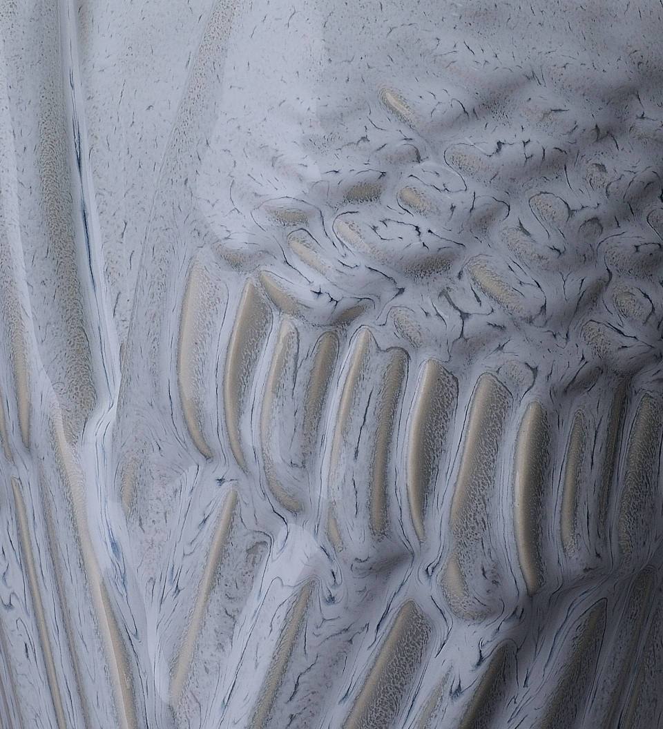 Handmade Cremation Urn for Ashes "Wings" - Large | Grey Melange | Ceramic Urn - Pulvis Art Urns