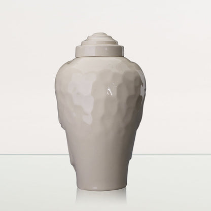 Handmade Cremation Urn for Ashes "Wings" - Large | Off-white | Ceramic Urn - Pulvis Art Urns