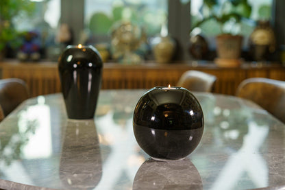 Handmade Cremation Urn "Harmony" - Large | Lamp Black | Ceramic Urn - Pulvis Art Urns