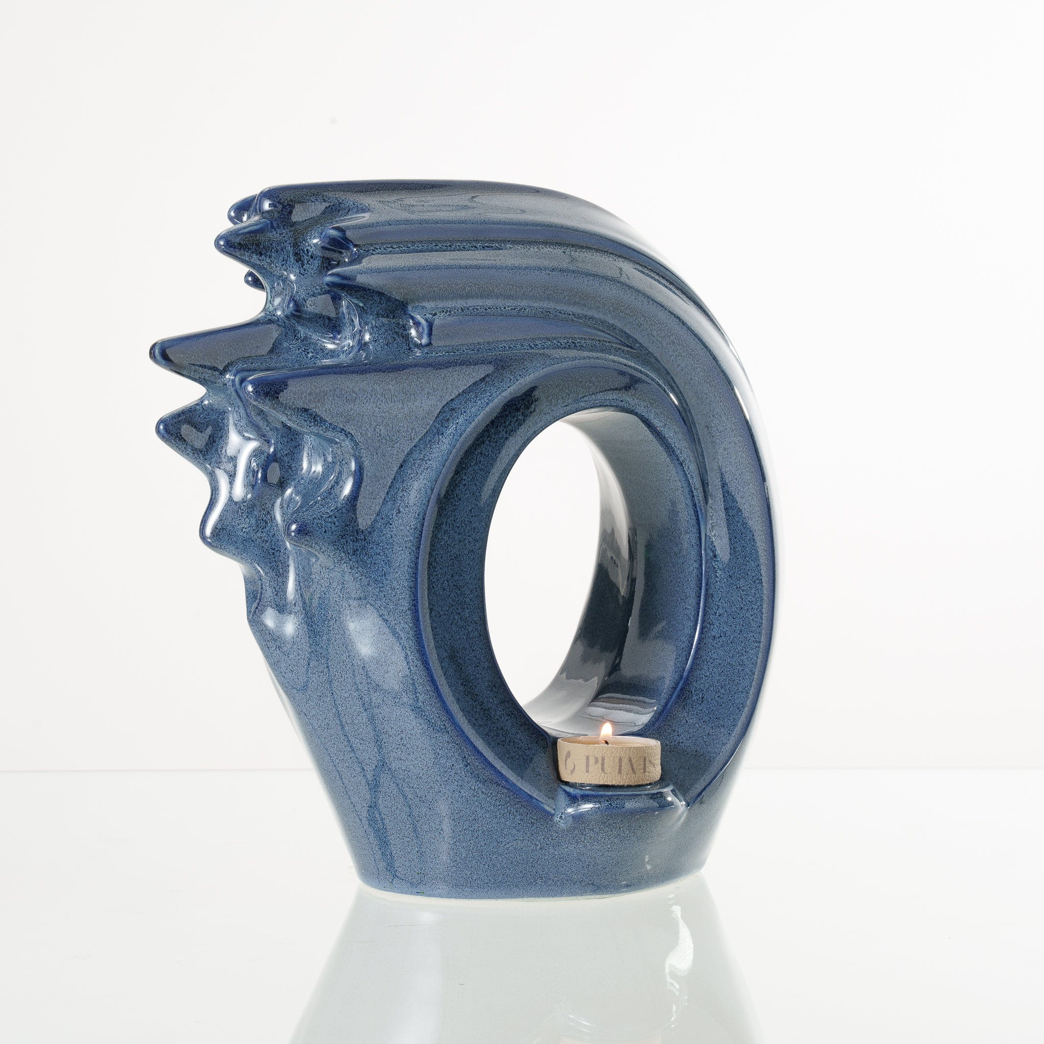 Pulvis Art Urns Adult Size Urn Handmade Cremation Urn "Zephyr" - Adult Ceramic Urn | Blue Melange