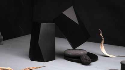 Handmade Urn "Crystal" - Stainless Steel | Black Granite - Pulvis Art Urns