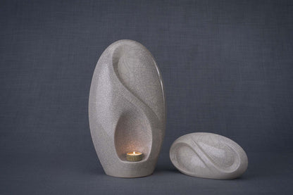 Set Of Ceramic Art Urns for Ashes "Eternity" - (Large urn + Keepsake) - Pulvis Art Urns