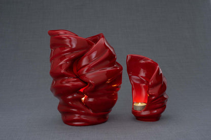 Set Of Ceramic Art Urns for Ashes "Light" - (Large urn + Keepsake) - Pulvis Art Urns