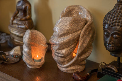 Set Of Ceramic Art Urns for Ashes "Light" - (Large urn + Keepsake) - Pulvis Art Urns