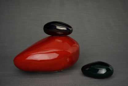 Set of Cremation Urns for Ashes "Stone" - (Large urn + Keepsake) - Pulvis Art Urns
