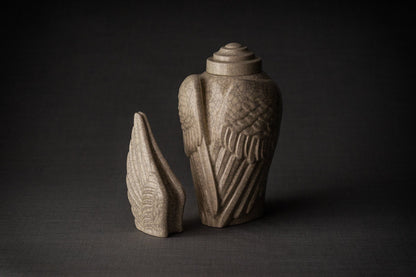 Set of Cremation Urns for Ashes "Wings" - (Large urn + Keepsake) - Pulvis Art Urns