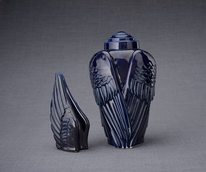 Set of Cremation Urns for Ashes "Wings" - (Large urn + Keepsake) - Pulvis Art Urns