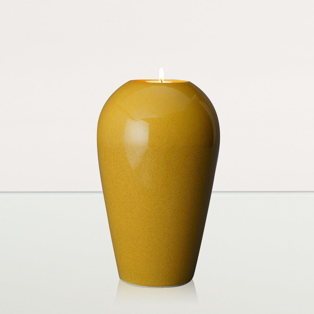 Memorial Cremation Urn "Serenity" - Large | Amber Yellow | Ceramic Urn - Pulvis Art Urns