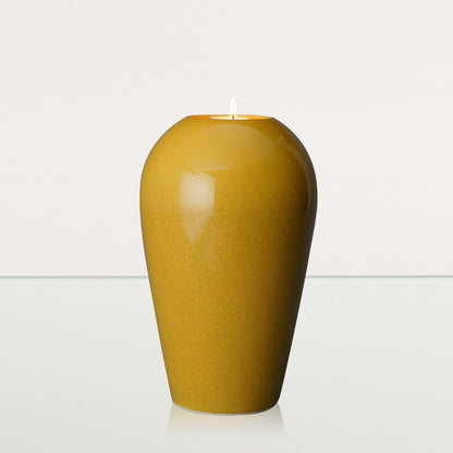 Memorial Cremation Urn "Serenity" - Large | Amber Yellow | Ceramic Urn - Pulvis Art Urns