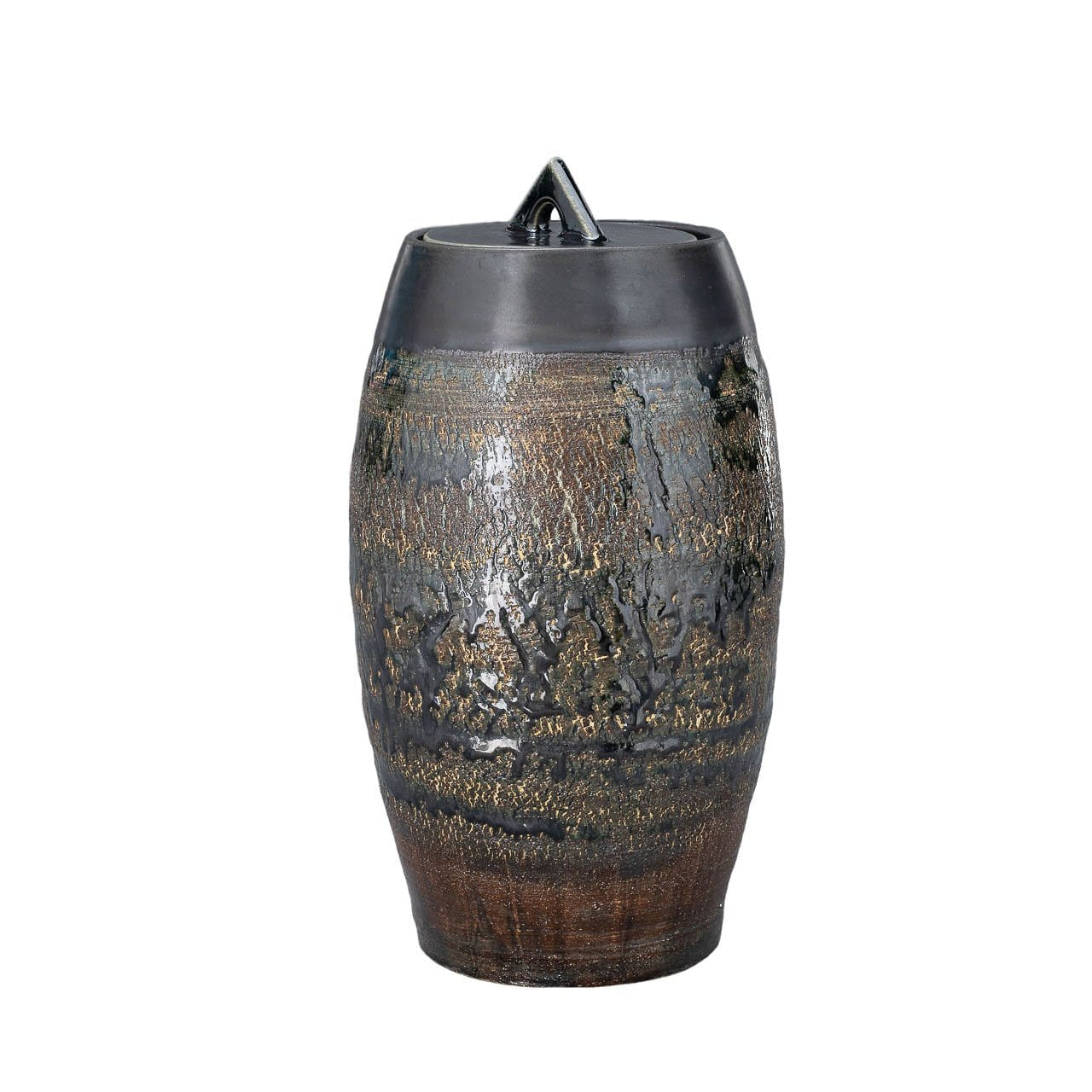 Pottery Wheel Urn for Ashes "Superious" - Large | Black gloss | Ceramic - Pulvis Art Urns