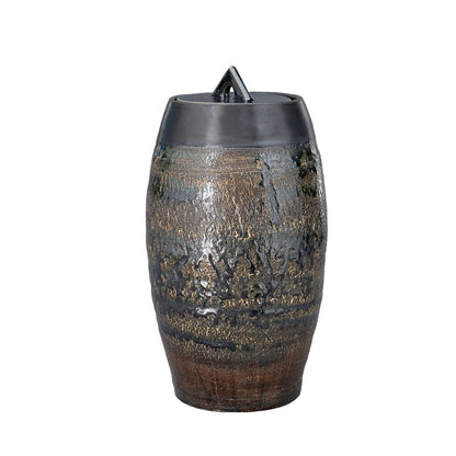 Pottery Wheel Urn for Ashes "Superious" - Large | Black gloss | Ceramic - Pulvis Art Urns